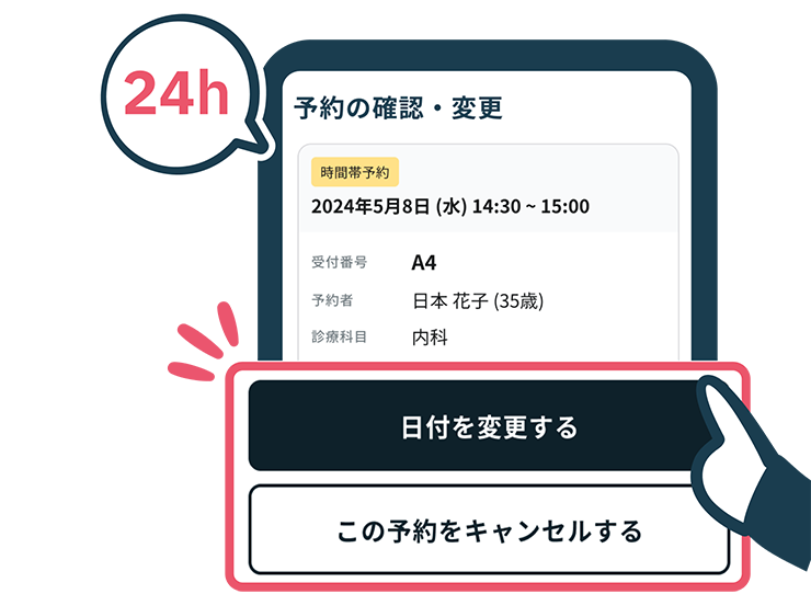 Wakumy予約変更画面イメージ