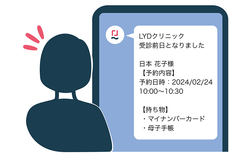 Wakumyリマインド受信画面イメージ